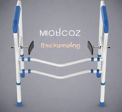 Adjustable Toilet Grab Rail – Front Setup View
Bathroom Safety Handrail – Close-Up of Padded Grips
Tool-Free Toilet Safety Frame – Assembled View
Senior Bathroom Support Rail – In Use
Toilet Frame for Elderly – Product Dimensions