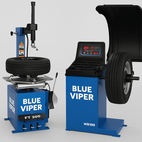 Blue Viper FT300 Commercial Tire Changer with Helper Arm
1.5 HP Tire Machine with 5500 lb Bead Break Force
Professional Tire Changer for Auto Shops
Heavy-Duty Blue Viper FT300 Tire Changer with Assist Arm