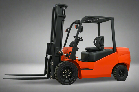 CanLift 5,500 lb electric forklift front side view
Side profile of electric forklift with red cabin
CanLift warehouse forklift with 4-foot lift
Battery-powered forklift in industrial setting
Forklift with cabin and side shift attachment