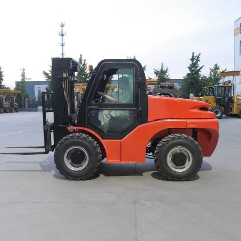 CanLift All-Terrain Forklift parked outside a building
Side view of CanLift Mini Wheel Loader on construction site
CanLift 4WD Diesel Forklift with red and black exterior