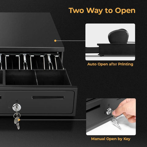 New Cash Register Safe Drawer with Key Lock – Secure Steel Till for Retail & POS Use | 2504091 - with | Sold by Uncle Wiener's Wholesale