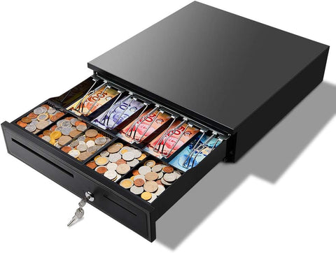 New Cash Register Safe Drawer with Key Lock – Secure Steel Till for Retail & POS Use | 2504091 - with | Sold by Uncle Wiener's Wholesale
