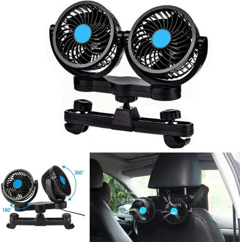 Demonstration of 360-degree rotating car fan head for directional cooling in vehicle
12V car fan blowing air inside backseat – provides airflow for passengers or pets