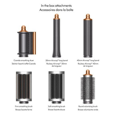 Complete Dyson Airwrap styling kit with brush and diffuser