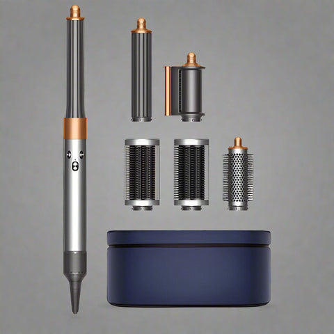 Dyson Airwrap Long Styler with attachments in nickel copper finish