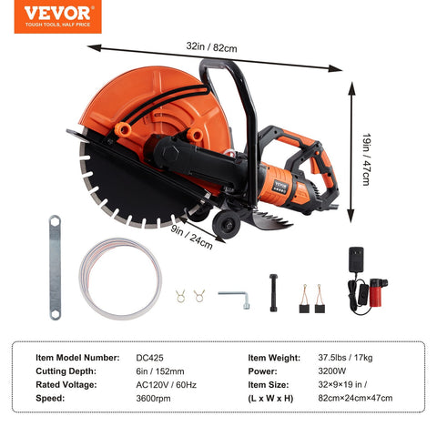 16-inch electric concrete saw with wet cutting feature
3200W heavy-duty masonry cutter for construction
Concrete saw cutting through brick and stone
Ergonomic dual handle concrete saw with water feed
Durable AC-powered saw for masonry and demolition