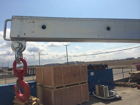 Forklift lifting beam with extension jib attachment
Heavy-duty skid steer jib arm in use
Zinc-coated forklift boom arm – extended
Safety hook and shackle close-up
Forklift lifting with boom attachment in construction site