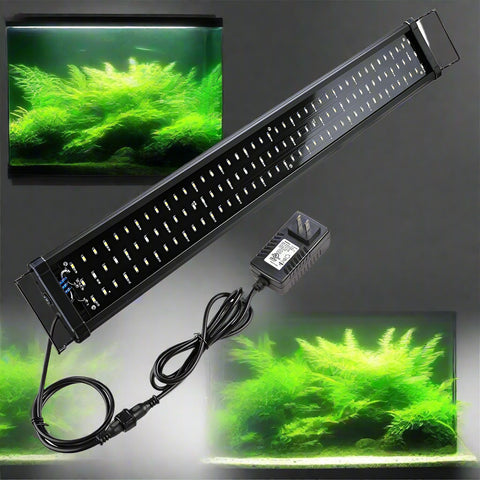 Full spectrum RGB LED aquarium light for freshwater tanks
Energy-efficient LED light fixture for fish and plants
Slim LED aquarium light for 24 to 72 inch tanks
Adjustable RGB aquarium lighting with mounting brackets