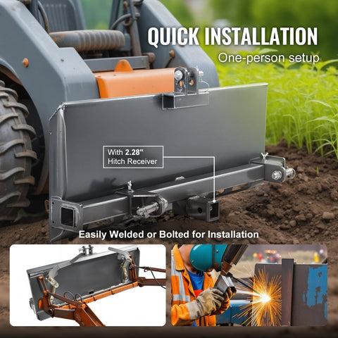 Heavy-duty 3-point skid steer adapter plate front view
Universal tractor quick attach plate with welds
3/8” thick steel 3-point adapter plate for tractors and loaders
3-point hitch adapter for John Deere, Kubota, Bobcat
Side view of universal 3-point quick attach adapter plate