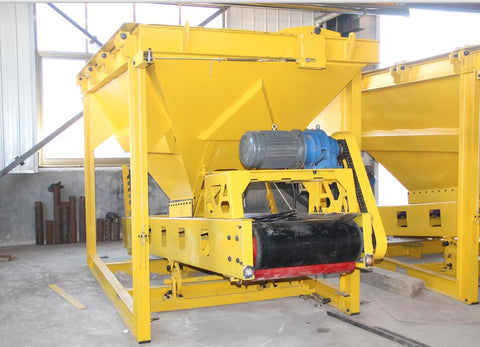 Heavy Duty Aggregate Hopper System with 30 Inch Belt Conveyor and Electromagnetic Drive – Model 250401S