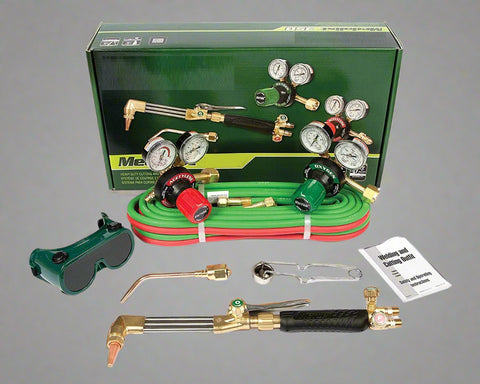 Heavy Duty Victor Style Cutting & Welding Kit in Green Case
Complete Torch Welding Kit with Regulators and Accessories
Brass Oxygen and Fuel Regulators for Welding Torch Kit