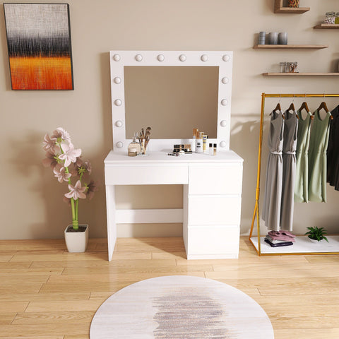 "Hollywood LED Light Mirror Dressing Table in White Finish"
"Black Vanity Dressing Table with LED Lighted Mirror"
"Spacious Drawer Storage in Hollywood Style Dressing Table"
"LED Mirror Close-up with Adjustable Brightness for Makeup"
"Modern White and Black Dressing Table Sets for Bedrooms"