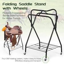 New Horse Saddle Stand Rack – Portable Metal Saddle Holder for Tack Room or Stable 125252 - with | Sold by Uncle Wiener's Wholesale