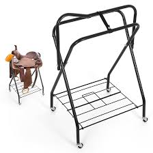 New Horse Saddle Stand Rack – Portable Metal Saddle Holder for Tack Room or Stable 125252 - with | Sold by Uncle Wiener's Wholesale