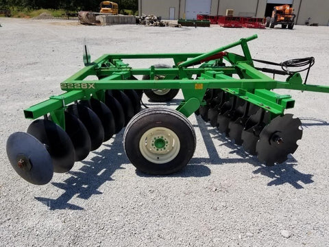 Industries America 10 FT Disk Harrow – Front Angle View
2228X Pull-Type Harrow Behind Tractor
Green 10 FT Disk Harrow – Blade Close-Up
Wide Pull-Type Disc Harrow for Seedbed Prep
Side View – 10 FT Agricultural Disc Harrow
