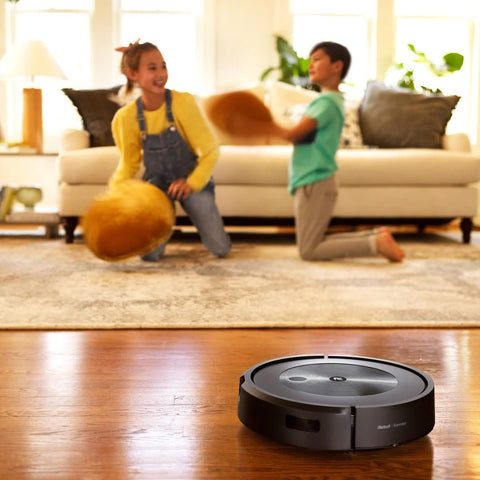 “iRobot Roomba J8+ robot vacuum with self-emptying dock and bonus bags”
“Smart mapping and precision cleaning robot vacuum for pets”
“Roomba J8 Plus with automatic dirt disposal and extra bags”
“Top view of Roomba J8+ cleaning hardwood floors”
“Roomba J8+ smart obstacle-avoiding robot vacuum system”