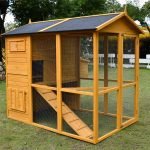 Large Wooden Walk-In Chicken Coop with Nesting Boxes and Outdoor Run for 10 Chickens