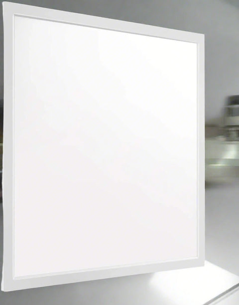 Ultra-slim LED ceiling panel light 60W in drop ceiling
LED panel ceiling light with surface mount frame
Suspended LED flush ceiling light for office or classroom
Dimmable 6500K LED ceiling fixture mounted in grid
White frame LED panel light for suspended ceilings