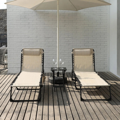 Beige Reclining Chaise Lounge Chair – Outdoor Setup
Foldable Sun Lounger with Adjustable Backrest – Side View
Patio Chaise Lounge Chair with Pillow – Front Angle
Folded Outdoor Lounger Chair – Storage-Friendly
Lightweight Recliner Chair for Garden or Balcony