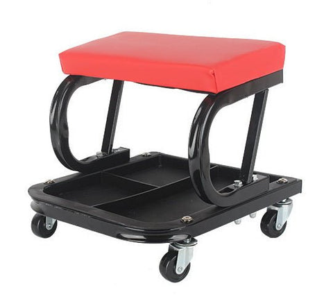 New Mechanic's Padded Creeper Work Stool – Rolling Garage Seat with Tool Tray & Adjustable Height S1245 - with | Sold by Uncle Wiener's Wholesale