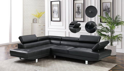 Modern Black L-Shape Sofa in Contemporary Living Room Setup
Left-Facing Sectional Sofa with Adjustable Headrests
Side Profile of L-Shaped Sectional with Leather Upholstery
Top View of Black Corner Sofa in Right Orientation
Close-Up of Seat Cushions and Stitching on Black Sectional Couch