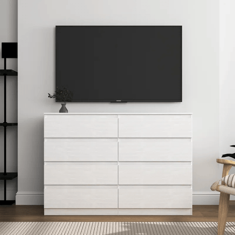 “White high gloss 2-drawer bedroom dresser”
“Black modern drawer chest with glossy finish”
“Modern white storage cabinet in bedroom setting”
“High gloss 8-drawer dresser for large storage”
“Contemporary white and black dressers for bedrooms”
