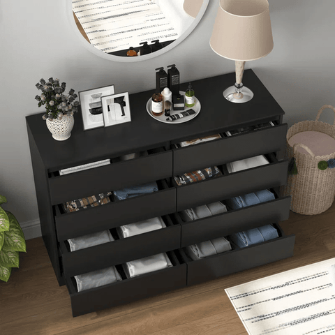 “White high gloss 2-drawer bedroom dresser”
“Black modern drawer chest with glossy finish”
“Modern white storage cabinet in bedroom setting”
“High gloss 8-drawer dresser for large storage”
“Contemporary white and black dressers for bedrooms”