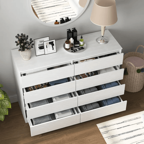“White high gloss 2-drawer bedroom dresser”
“Black modern drawer chest with glossy finish”
“Modern white storage cabinet in bedroom setting”
“High gloss 8-drawer dresser for large storage”
“Contemporary white and black dressers for bedrooms”