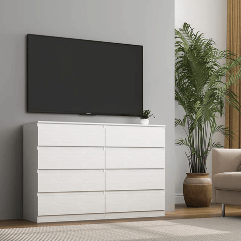 “White high gloss 2-drawer bedroom dresser”
“Black modern drawer chest with glossy finish”
“Modern white storage cabinet in bedroom setting”
“High gloss 8-drawer dresser for large storage”
“Contemporary white and black dressers for bedrooms”