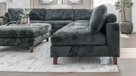 Modular 10FT Corduroy Sofa in Neutral Color – Front View
Plush Ribbed Sofa with Sectional Configuration
Modern Corduroy Couch – Wide Seating Sofa for Living Room
Corner View of 10FT Modular Sofa in Living Space
Cozy Corduroy Sofa with Medium-Soft Cushions