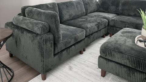Modular 10FT Corduroy Sofa in Neutral Color – Front View
Plush Ribbed Sofa with Sectional Configuration
Modern Corduroy Couch – Wide Seating Sofa for Living Room
Corner View of 10FT Modular Sofa in Living Space
Cozy Corduroy Sofa with Medium-Soft Cushions
