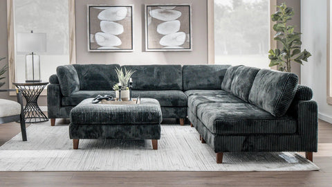 Modular 10FT Corduroy Sofa in Neutral Color – Front View
Plush Ribbed Sofa with Sectional Configuration
Modern Corduroy Couch – Wide Seating Sofa for Living Room
Corner View of 10FT Modular Sofa in Living Space
Cozy Corduroy Sofa with Medium-Soft Cushions
