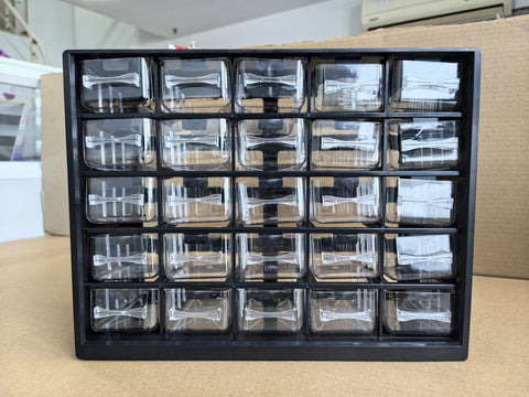 Multipurpose fastener kit with labeled drawers
1001-piece screw and bolt organizer cabinet
Open storage cabinet with hardware compartments
Assorted fasteners and storage trays
Compact metal fastener case for shop and garage use