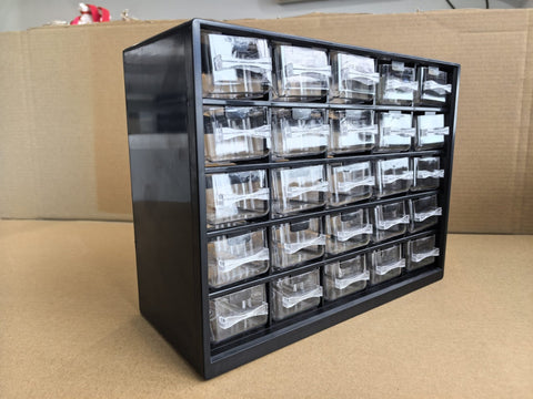 Multipurpose fastener kit with labeled drawers
1001-piece screw and bolt organizer cabinet
Open storage cabinet with hardware compartments
Assorted fasteners and storage trays
Compact metal fastener case for shop and garage use