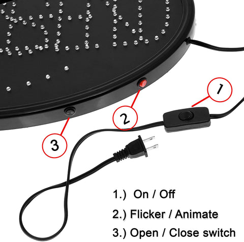 “LED open closed sign with flashing red and blue lights”
“23x14 LED sign for store window with hanging chain”
“Bright compact LED open closed display board”