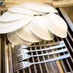 Large gray over-the-sink roll-up dish drying rack with stainless steel rods for multipurpose kitchen use – heat-resistant BPA-free silicone design