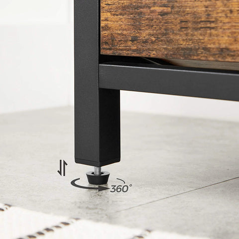 Padded shoe storage bench with 2 rows and cushion seat”
Side angle: “Black steel-framed shoe bench with rustic brown panels”
Open drawer view: “Entryway bench with pull-out drawer for storage”
Lifestyle shot: “Shoe bench placed in hallway entry with accessories”
Front view: “Upholstered shoe rack bench for hallway organization”