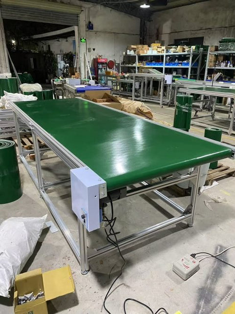 PVC Belt Conveyor with Electric Aluminum Frame – 3M & 5M Length Options