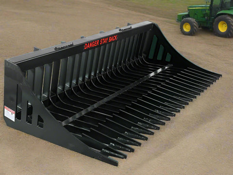 John Deere Global Euro rock bucket front view
Heavy-duty 96 inch tractor rock bucket attachment
Global Euro tractor rock bucket handling large debris
Side view of reinforced rock bucket for tractors
Rock bucket attachment for land clearing