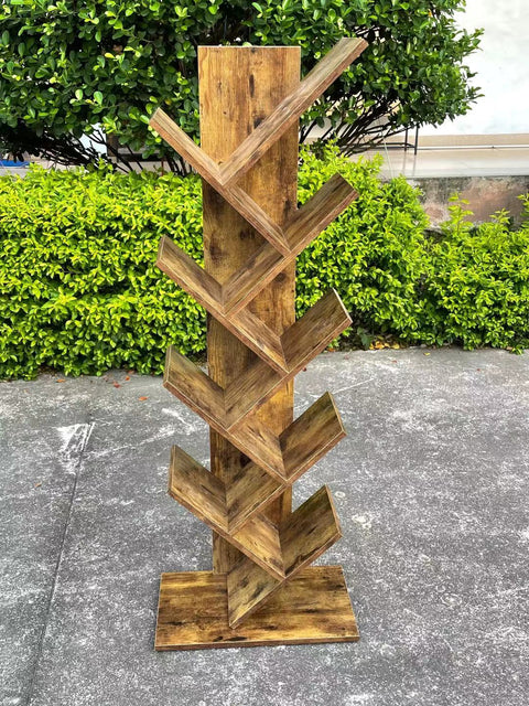 New Rustic 8 - Shelf Wooden Tree Bookshelf – Unique Tree - Shaped Bookcase for Home & Office Decor TLBS2104 - with | Sold by Uncle Wiener's Wholesale