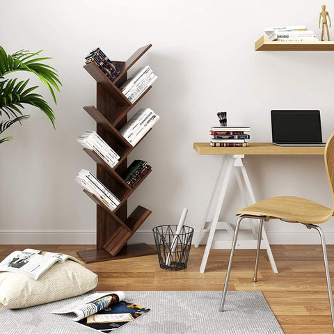 New Rustic 8 - Shelf Wooden Tree Bookshelf – Unique Tree - Shaped Bookcase for Home & Office Decor TLBS2104 - with | Sold by Uncle Wiener's Wholesale