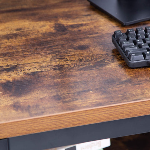 Rustic industrial desk with metal frame
55 inch waterproof desk with storage shelf
TLCD04 office workstation setup
Side view of heavy-duty computer desk
Desk for home office or gaming with built-in shelf