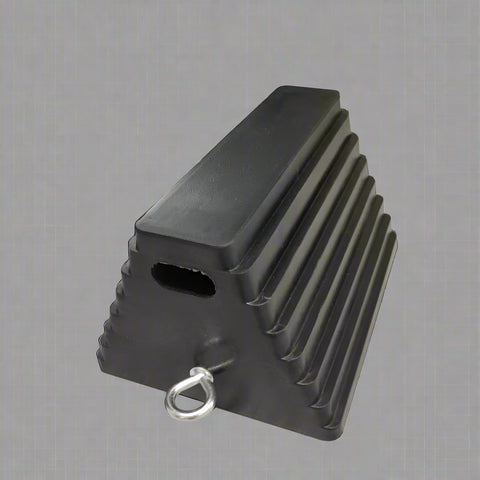 Rubber Wheel Chock with Steel Eye Bolt – 83WC
Heavy-Duty Vehicle Tire Chock for Trailers and RVs
Non-Slip Rubber Parking Chock – 10 x 8 x 6 Inches
