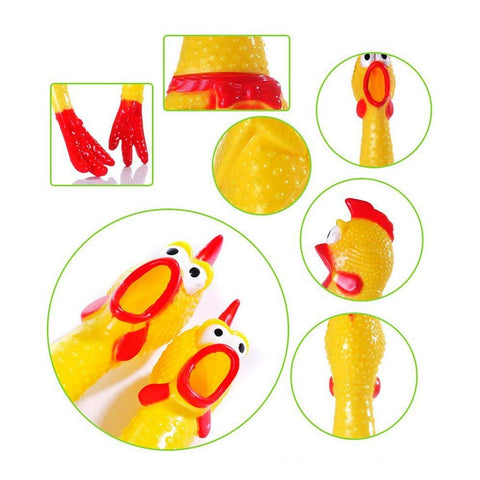 New Screaming Rubber Chicken Toy – Funny Squeaky Squawking Chicken for Kids, Pets & Gag Gifts RBCH - with | Sold by Uncle Wiener's Wholesale