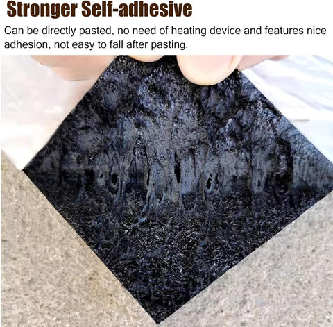 Self-adhesive asphalt patch tape unrolled for roof repair
Waterproof crack repair tape applied on concrete surface
Close-up of 2mm thick asphalt tape texture
DIY roof sealing with black asphalt repair tape
Roll of outdoor waterproof sealing tape on workbench