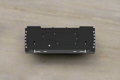 Hydraulic tilt rotator plate mounted on skid steer
Close-up of HTMP1220 rotator plate construction
Top-down view of tilt functionality
HTMP1220 plate attachment with hydraulic hoses
Universal quick attach on HTMP1220 unit