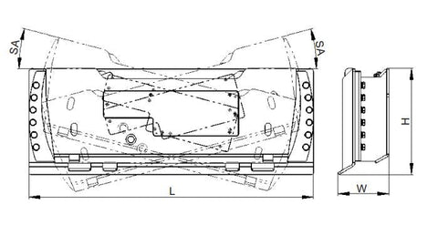 Hydraulic tilt rotator plate mounted on skid steer
Close-up of HTMP1220 rotator plate construction
Top-down view of tilt functionality
HTMP1220 plate attachment with hydraulic hoses
Universal quick attach on HTMP1220 unit