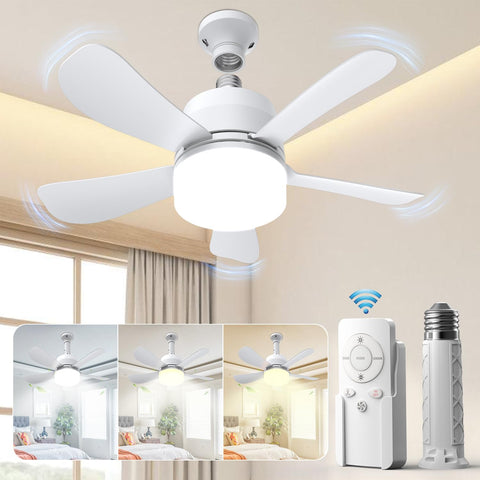 New Socket Fan Light – 2 - in - 1 LED Ceiling Fan Light Bulb with Remote Dimmable, 3 Color 250522F - with | Sold by Uncle Wiener's Wholesale