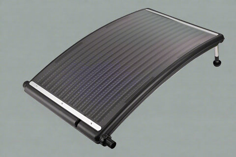 Curved Solar Pool Heater for Above Ground Pools – side view
Solar heater panel with hose attachments and fittings
Top-down view of solar pool heater setup
Intex-compatible solar pool heating system
Solar panel for pool heating with accessories included