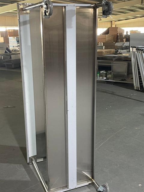 Stainless steel rolling work table with locking wheels – front view
48-inch stainless steel prep station with under-shelf and casters
72-inch commercial kitchen table with wheels – side angle
Mobile food service prep table with heavy-duty design
Industrial stainless table in warehouse environment